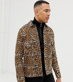 Джинсовая куртка c леопардовым принтом ASOS DESIGN Tall - Рыжий