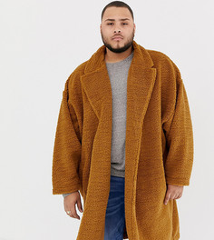 Коричневая oversize-шуба из искусственного меха ASOS DESIGN plus - Коричневый
