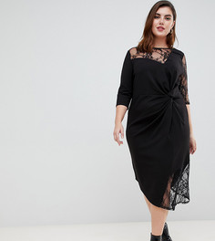 Платье миди с кружевом ASOS DESIGN Curve - Черный
