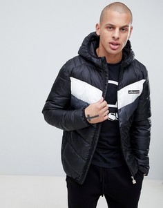 Черная дутая куртка с шевронным узором ellesse Ginap - Черный