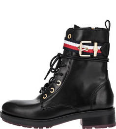 Кожаные ботинки с декоративной пряжкой Tommy Hilfiger