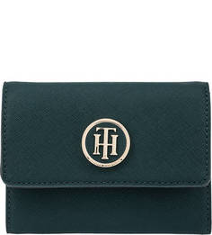 Бирюзовый кошелек с логотипом бренда Tommy Hilfiger