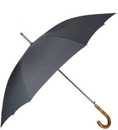Зонт-трость серого цвета с деревянной ручкой Doppler