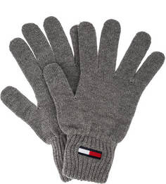 Серые перчатки мелкой вязки Tommy Jeans
