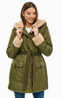 Парка цвета хаки с капюшоном и карманами Tommy Hilfiger