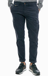 Хлопковые синие брюки с карманами Aeronautica Militare