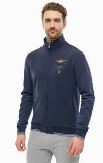 Хлопковая толстовка на молнии с карманами Aeronautica Militare