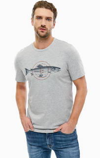 Серая футболка с принтом Mustang