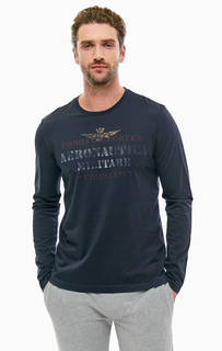 Хлопковая футболка с длинными рукавами Aeronautica Militare