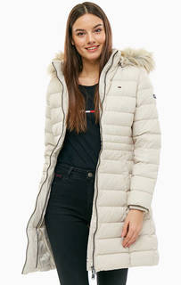Удлиненный зимний пуховик с меховой отделкой Tommy Jeans