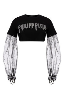 Укороченный топ с кружевными рукавами Philipp Plein