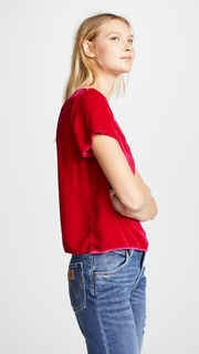 Nation LTD Marie Velvet Boxy Crop Top