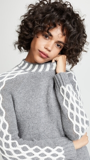 endless rose Contrast Cable Knit Sweater