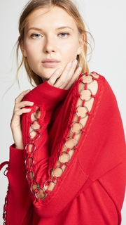 Jonathan Simkhai Metal Tassel Open Sleeve Sweater