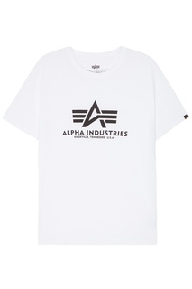 Белая футболка с логотипом Alpha Industries