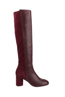 Бордовые комбинированные сапоги Eloise 75 Stuart Weitzman