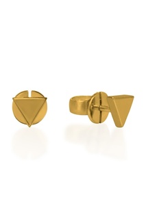 Позолоченные серьги-пусеты G-Metry "Треугольник" Little Thing