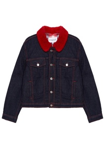 Джинсовая куртка с красным воротником Claudie Pierlot