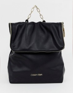 Рюкзак с откидным клапаном и цепочкой Calvin Klein - Черный