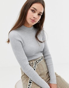 Джемпер средней плотности в рубчик Bershka - Серый