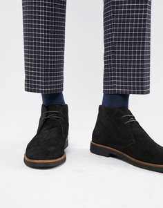 Черные замшевые ботинки чукка WALK London Hornchurch - Черный