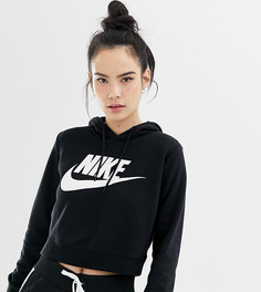 Черный укороченный худи с логотипом Nike - Черный