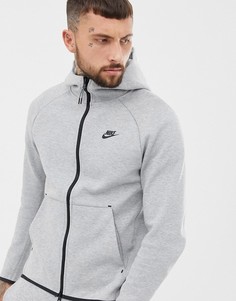 Серый флисовый худи на молнии Nike Tech 928483-063 - Серый