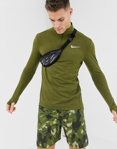 Свитшот цвета хаки с молнией Nike Running Sphere Element 2.0 928557-395 - Зеленый
