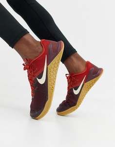 Бордовые кроссовки Nike Training Metcon 4 ah7453-626 - Красный