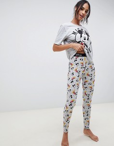 Эксклюзивный пижамный комплект с леггинсами и принтом Микки-Мауса ASOS DESIGN - Серый