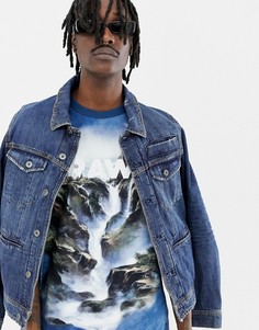 Синяя свободная футболка G-Star x Jaden Smith - Синий