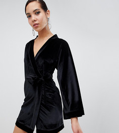 Черное бархатное платье мини с широкими рукавами Missguided Tall - Черный