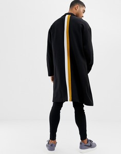 Свободный черный пиджак с полосами на спине ASOS DESIGN - Черный