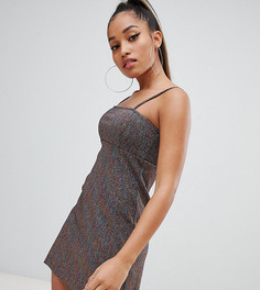 Платье мини на бретельках с блестками ASOS DESIGN Petite - Мульти