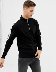 Черный свитшот с воротником-трубой и короткой молнией New Look - Черный