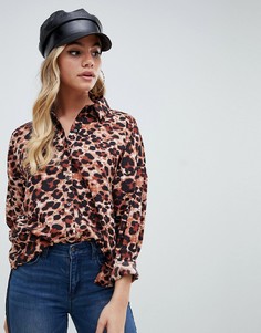 Рубашка с леопардовым принтом и длинными рукавами Boohoo - Мульти