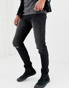 Черные выбеленные джинсы скинни D-Struct - Черный