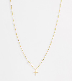 Ожерелье с позолотой из 18-каратного золота с подвеской-крестом Astrid & Miyu - Золотой