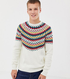 Бежевый джемпер с круглым вырезом и узором Фэйр-Айл ASOS DESIGN Tall - Бежевый