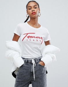 Футболка из органического хлопка с логотипом Tommy Jeans - Белый