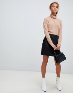 Мини-юбка из полиуретана New Look - Черный