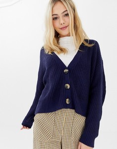 Укороченный кардиган с маргаритками Brave Soul - Кремовый