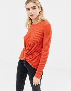 Оранжевый топ с перекрученной отделкой New Look - Оранжевый