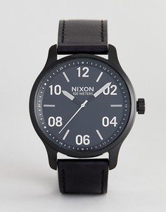 Черные часы с кожаным ремешком Nixon A1242 Patrol - 44 мм - Черный