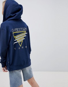 Худи с принтом на спине Vans - Темно-синий