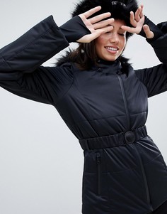 Горнолыжная куртка с поясом и дутой вставкой ASOS 4505 - Черный
