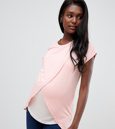 Футболка с запахом ASOS DESIGN Maternity - Розовый