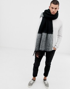 Черно-серый фактурный шарф-накидка ASOS DESIGN - Черный