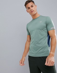 Футболка цвета хаки New Balance Running Ice 2.0 - Зеленый