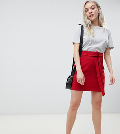 Строгая мини-юбка с поясом оби ASOS DESIGN Petite - Оранжевый